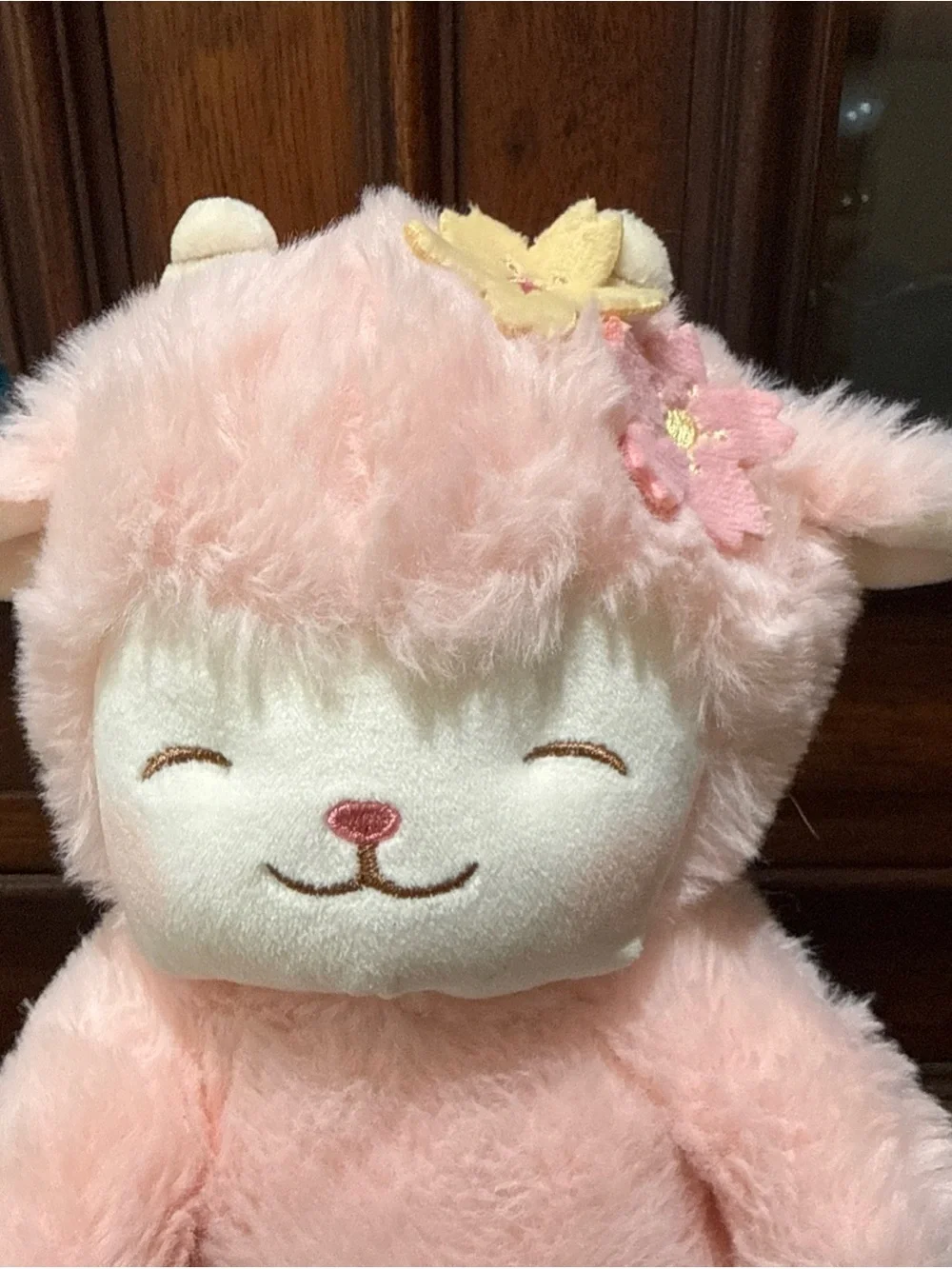 Miniso Lamb Baa Series Sakura Lamb Pink W/Flowers Plush Stuffed Animal Toy